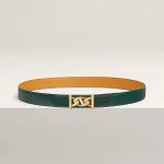 My H belt buckle & Reversible leather strap 24 mm - Image 2